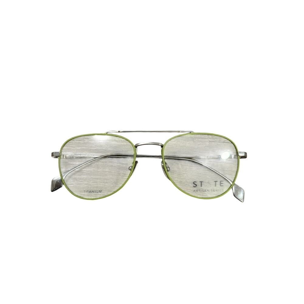 STATE HAKONE MOSS CHROME GREEN AUTHENTIC DESIGNER EYEGLASSES 53-19